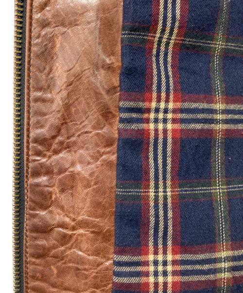 PINEAL JET LEATHER（ピネールジェットレザー）PINEAL JET LEATHER (ピネールジェットレザー) ホースレザージャケット ブラウン サイズ:Lの古着・服飾アイテム