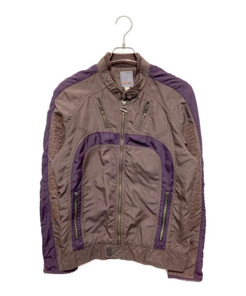 DIESEL（ディーゼル）DIESEL (ディーゼル) マルチジップジャケット ブラウン サイズ:Mの古着・服飾アイテム