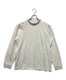 Acne studios（アクネ ストゥディオズ）の古着「モックネックロゴロングスリーブTシャツ」｜ホワイト