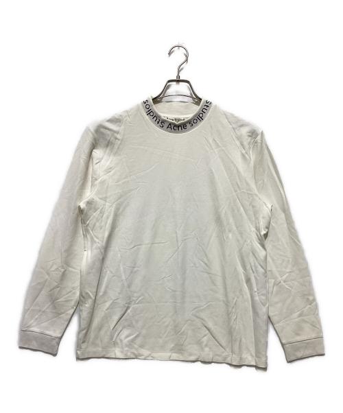 Acne studios（アクネ ストゥディオズ）Acne studios (アクネ ストゥディオズ) モックネックロゴロングスリーブTシャツ ホワイト サイズ:Ｓの古着・服飾アイテム