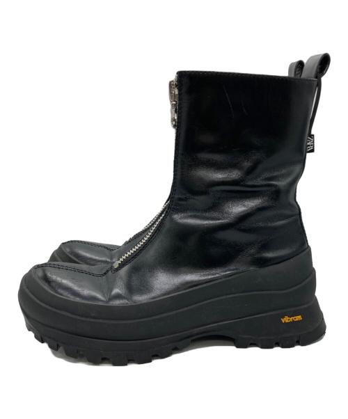 ZARA（ザラ）ZARA (ザラ) STUDIO NICHOLSON (スタジオ ニコルソン) コラボフロントジップブーツ ブラック サイズ:39の古着・服飾アイテム