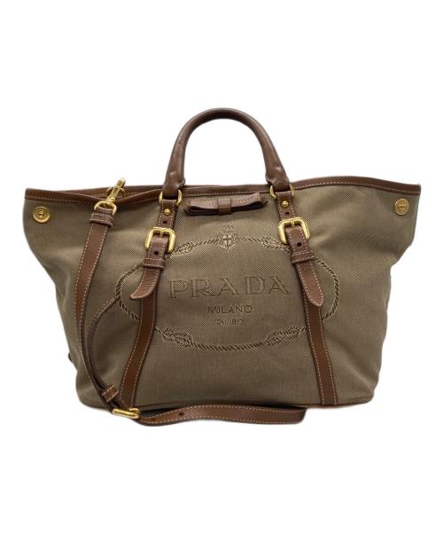 PRADA（プラダ）PRADA (プラダ) ハンドバッグ ベージュの古着・服飾アイテム