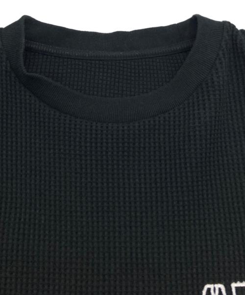 uniform experiment（ユニフォームエクスペリメント）uniform experiment (ユニフォームエクスペリメント) UE NAVY WAFFLE TEE ブラック サイズ:Lの古着・服飾アイテム