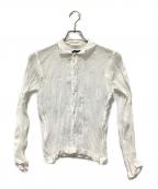 tricot COMME des GARCONSトリココムデギャルソン）の古着「90sプリーツ シースルーブラウス」｜ホワイト