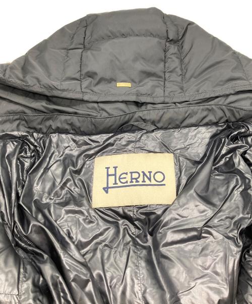HERNO（ヘルノ）HERNO (ヘルノ) ロングダウン切替コート ブラック サイズ:42の古着・服飾アイテム