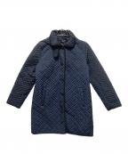 LAUREN RALPH LAURENローレンラルフローレン）の古着「LRLロゴプレートキルティングコート」｜ブラック