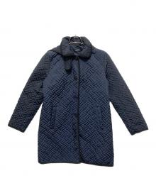 LAUREN RALPH LAUREN（ローレンラルフローレン）の古着「LRLロゴプレートキルティングコート」｜ブラック