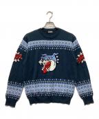 Hysteric Glamourヒステリックグラマー）の古着「ブルドッグ ジャガード アクリル ウール ニット」｜グリーン