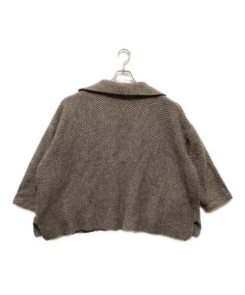 ichi（イチ）ichi (イチ) シェットランドウールトッパーニットジャケット グレー サイズ:FREEの古着・服飾アイテム