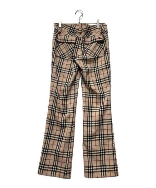 BURBERRY BLUE LABEL（バーバリー ブルー レーベル）BURBERRY BLUE LABEL (バーバリー ブルー レーベル) ノバチェックウール混パンツ ベージュ サイズ:38の古着・服飾アイテム