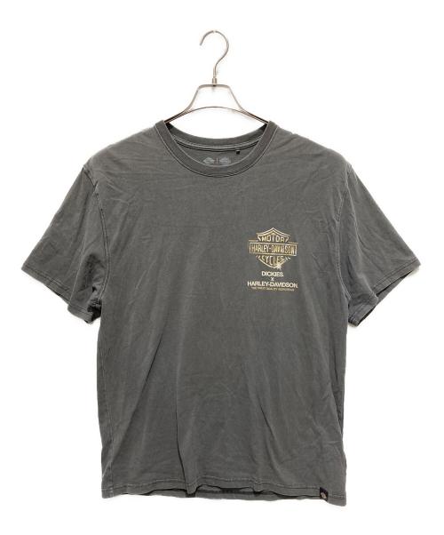 HARLEY-DAVIDSON（ハーレーダビッドソン）HARLEY-DAVIDSON (ハーレーダビッドソン) Dickies (ディッキーズ) コラボプリントTシャツ グレー サイズ:Lの古着・服飾アイテム