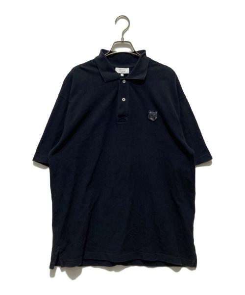 maison kitsune（メゾンキツネ）MAISON KITSUNE (メゾンキツネ) フォックスヘッドワッペンポロシャツ ブラック サイズ:Ｓの古着・服飾アイテム