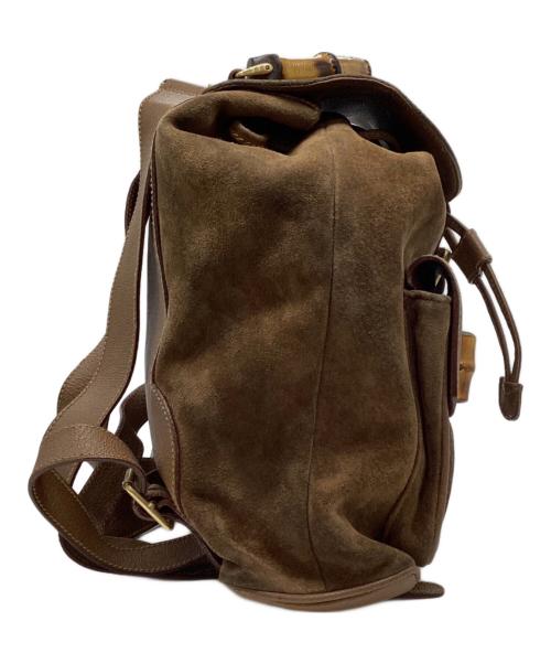 GUCCI（グッチ）GUCCI (グッチ) スウェードバンブーリュック ブラウンの古着・服飾アイテム