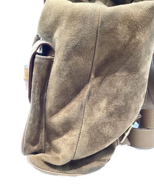 GUCCI（グッチ）GUCCI (グッチ) スウェードバンブーリュック ブラウンの古着・服飾アイテム