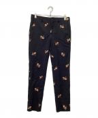 COMME des GARCONS HOMME PLUSコムデギャルソンオムプリュス）の古着「25SS花刺繍パンツ」｜ブラック