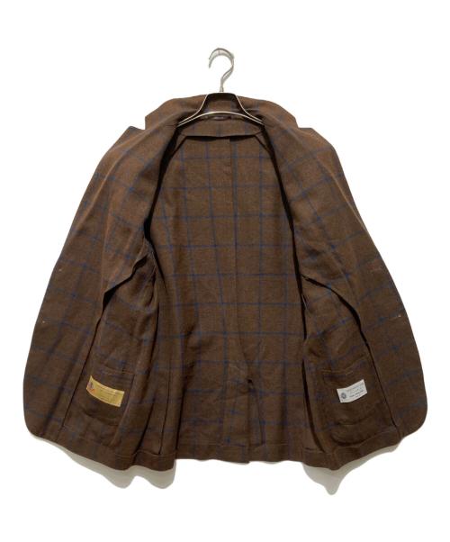 TOMORROW LAND PILGRIM（トゥモローランド ピルグリム）TOMORROW LAND PILGRIM (トゥモローランド ピルグリム) ウールシルクリネン2Bジャケット ブラウン サイズ:50の古着・服飾アイテム