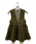 Ameri（アメリ）の古着「ボアVネックリバーシブルペプラムベスト」｜グリーン×ブラウン
