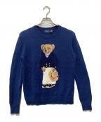 POLO RALPH LAURENポロ・ラルフローレン）の古着「ポロベア刺繍ニット」｜ネイビー