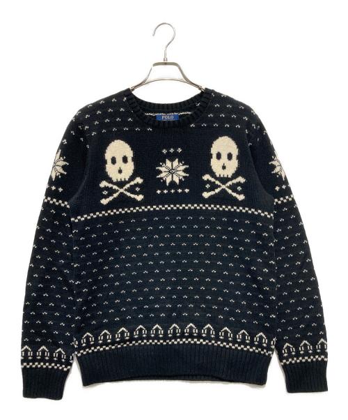 POLO RALPH LAUREN（ポロ・ラルフローレン）POLO RALPH LAUREN (ポロ・ラルフローレン) スカル柄ノルディックセーター ブラック サイズ:XLの古着・服飾アイテム