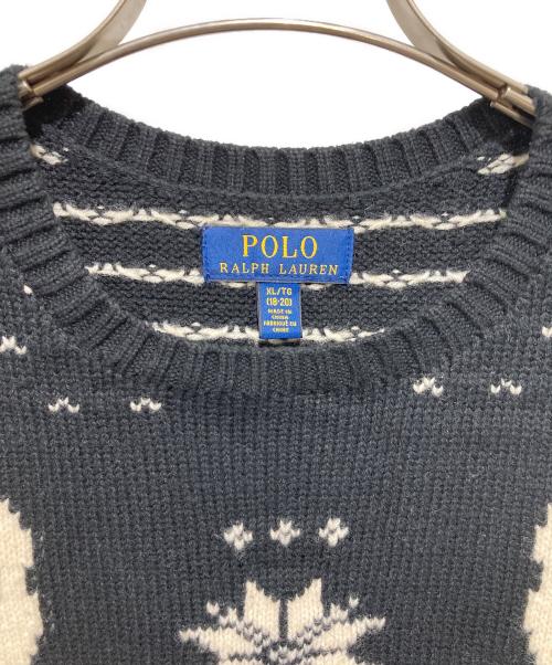 POLO RALPH LAUREN（ポロ・ラルフローレン）POLO RALPH LAUREN (ポロ・ラルフローレン) スカル柄ノルディックセーター ブラック サイズ:XLの古着・服飾アイテム