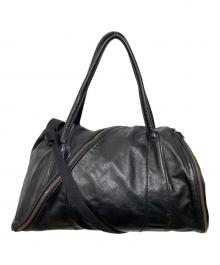 MIHARA YASUHIRO×Jas-M.B.（ミハラヤスヒロ×ジャスエムビー）の古着「螺旋ジップ2WAYレザーボストンバッグ」｜ブラック