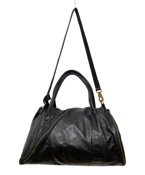 MIHARA YASUHIRO（ミハラヤスヒロ）MIHARA YASUHIRO (ミハラヤスヒロ) Jas-M.B. (ジャスエムビー) 螺旋ジップ2WAYレザーボストンバッグ ブラックの古着・服飾アイテム