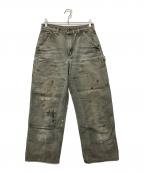 CarHarttカーハート）の古着「ペンキ加工ダブルニー ペインターパンツ」｜モスグリーン