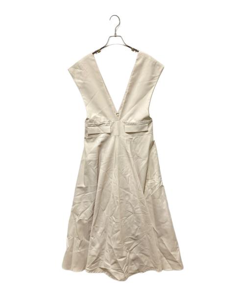 machatt（マチャット）machatt (マチャット) Vネックジャンパースカート ベージュ サイズ:F 未使用品の古着・服飾アイテム