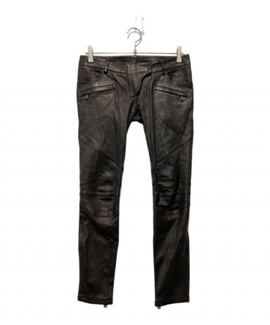 中古・古着通販】BALMAIN (バルマン) ラムレザーバイカーパンツ
