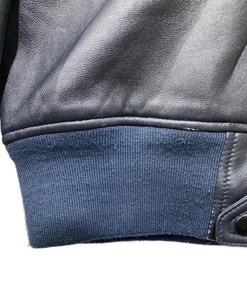 ALPHA（アルファ）ALPHA (アルファ) レザーMA-1ジャケット ネイビー サイズ:Mの古着・服飾アイテム