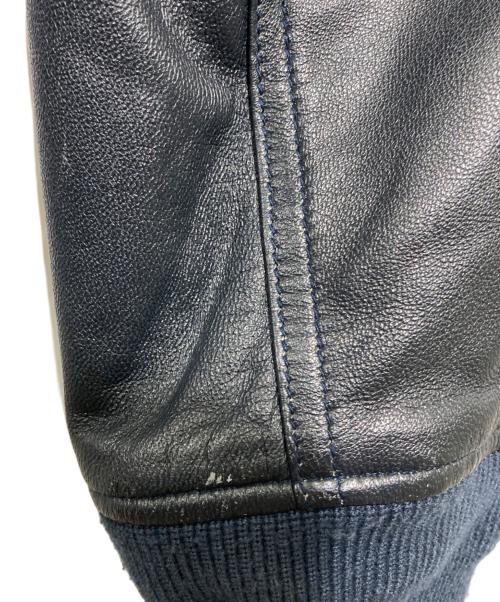 ALPHA（アルファ）ALPHA (アルファ) レザーMA-1ジャケット ネイビー サイズ:Mの古着・服飾アイテム