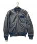 ALPHA（アルファ）の古着「レザーMA-1ジャケット」｜ネイビー