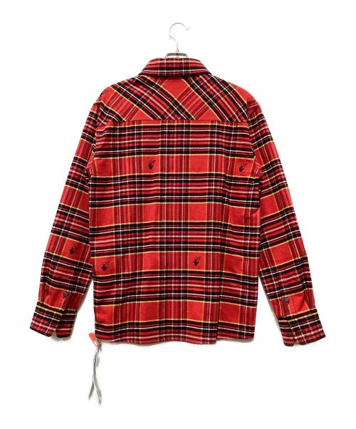 OFFWHITE（オフホワイト）OFFWHITE (オフホワイト) ネルシャツジャケット レッド サイズ:L 未使用品の古着・服飾アイテム
