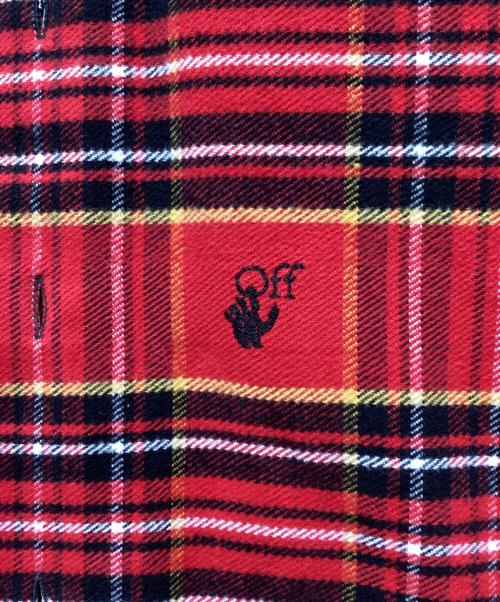 OFFWHITE（オフホワイト）OFFWHITE (オフホワイト) ネルシャツジャケット レッド サイズ:L 未使用品の古着・服飾アイテム