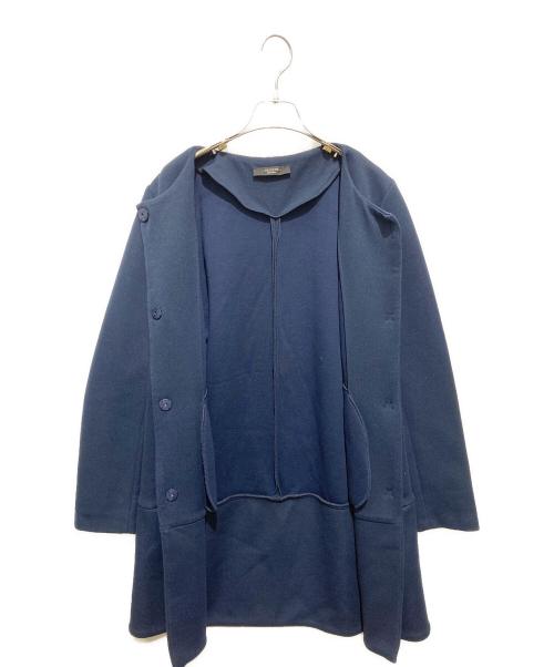 WEEKEND Max Mara（ウィークエンド マックスマーラ）Weekend Max Mara (ウィークエンド マックスマーラ) ノーカラースウェットコート ネイビー サイズ:Mの古着・服飾アイテム