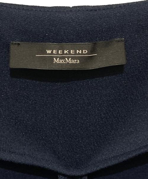 WEEKEND Max Mara（ウィークエンド マックスマーラ）Weekend Max Mara (ウィークエンド マックスマーラ) ノーカラースウェットコート ネイビー サイズ:Mの古着・服飾アイテム