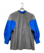 ENFOLDエンフォルド）の古着「COMBI PULLOVER」｜ブルー×グレー