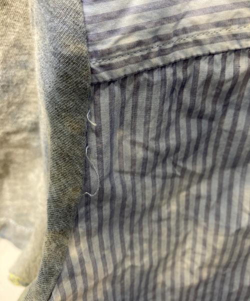 DIESEL（ディーゼル）DIESEL (ディーゼル) 切替ストライプ半袖シャツ ブルー サイズ:４６の古着・服飾アイテム