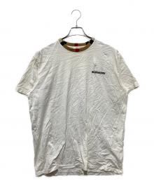 BURBERRY（バーバリー）の古着「襟ノバチェック クルーネックTシャツ」｜ホワイト