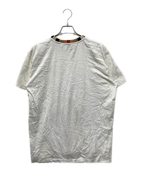 BURBERRY（バーバリー）BURBERRY (バーバリー) 襟ノバチェック クルーネックTシャツ ホワイト サイズ:Mの古着・服飾アイテム