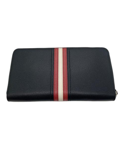 BALLY（バリー）BALLY (バリー) ラインラウンドジップウォレット ネイビーの古着・服飾アイテム