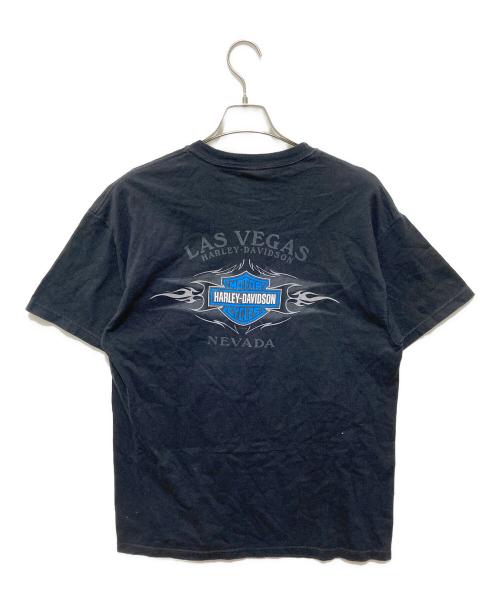 HARLEY-DAVIDSON（ハーレーダビッドソン）HARLEY-DAVIDSON (ハーレーダビッドソン) 00sプリントTシャツ ブルー サイズ:Lの古着・服飾アイテム