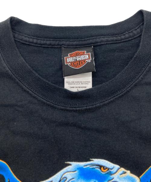 HARLEY-DAVIDSON（ハーレーダビッドソン）HARLEY-DAVIDSON (ハーレーダビッドソン) 00sプリントTシャツ ブルー サイズ:Lの古着・服飾アイテム