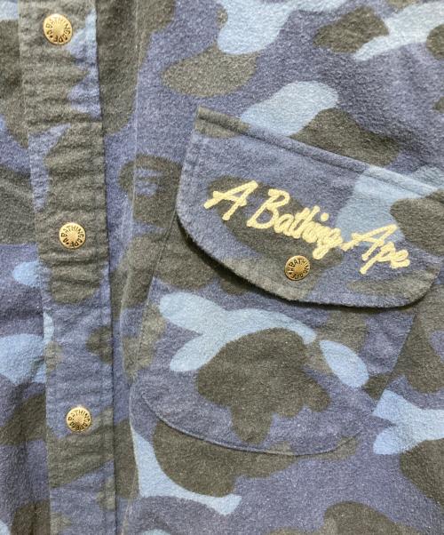 A BATHING APE（アベイシングエイプ）A BATHING APE (アベイシングエイプ) サルカモネル半袖シャツ ネイビー サイズ:XLの古着・服飾アイテム