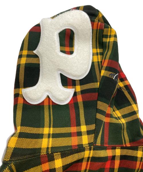 A BATHING APE（ア ベイシング エイプ）A BATHING APE (ア ベイシング エイプ) チェック柄パンダパーカー グリーン×イエロー サイズ:Ｌの古着・服飾アイテム