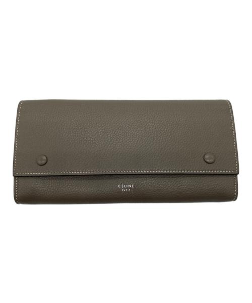 CELINE（セリーヌ）CELINE (セリーヌ) ラージフラップ2つ折り長財布 グレーの古着・服飾アイテム