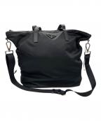 PRADAプラダ）の古着「テスートサフィアーノナイロン2WAYトート」｜ブラック