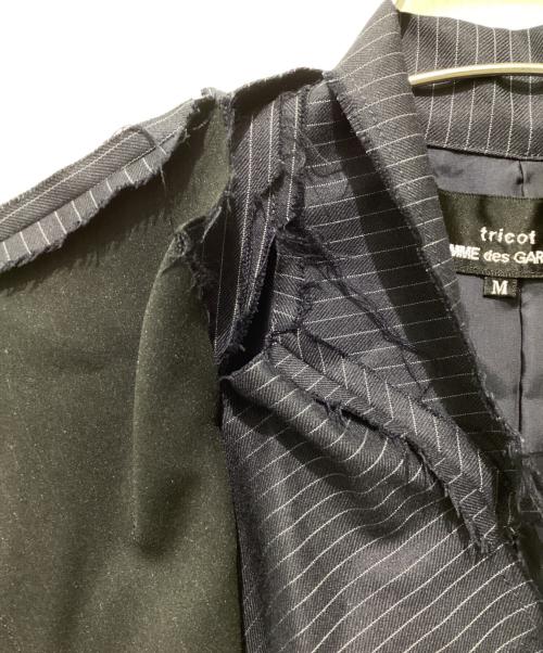 tricot COMME des GARCONS（トリココムデギャルソン）tricot COMME des GARCONS (トリココムデギャルソン) 00s再構築テーラードジャケット ネイビー サイズ:Mの古着・服飾アイテム