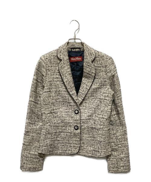 MaxMara（マックスマーラ）MaxMara (マックスマーラ) ネップツイードジャケットセットアップ アイボリー サイズ:36の古着・服飾アイテム
