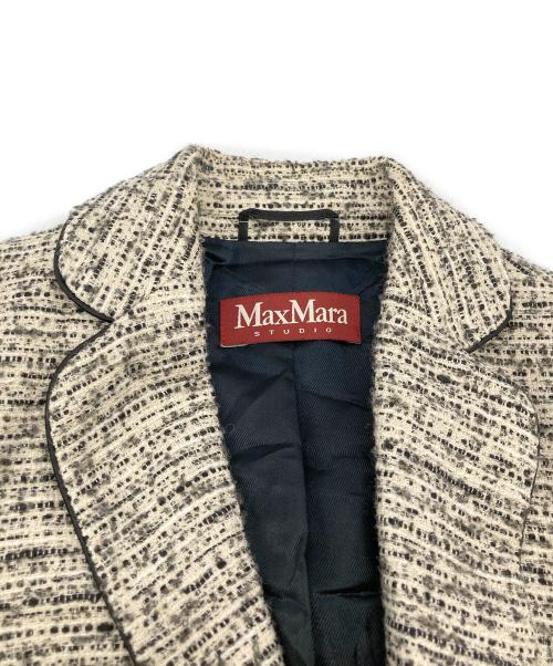MaxMara（マックスマーラ）MaxMara (マックスマーラ) ネップツイードジャケットセットアップ アイボリー サイズ:36の古着・服飾アイテム